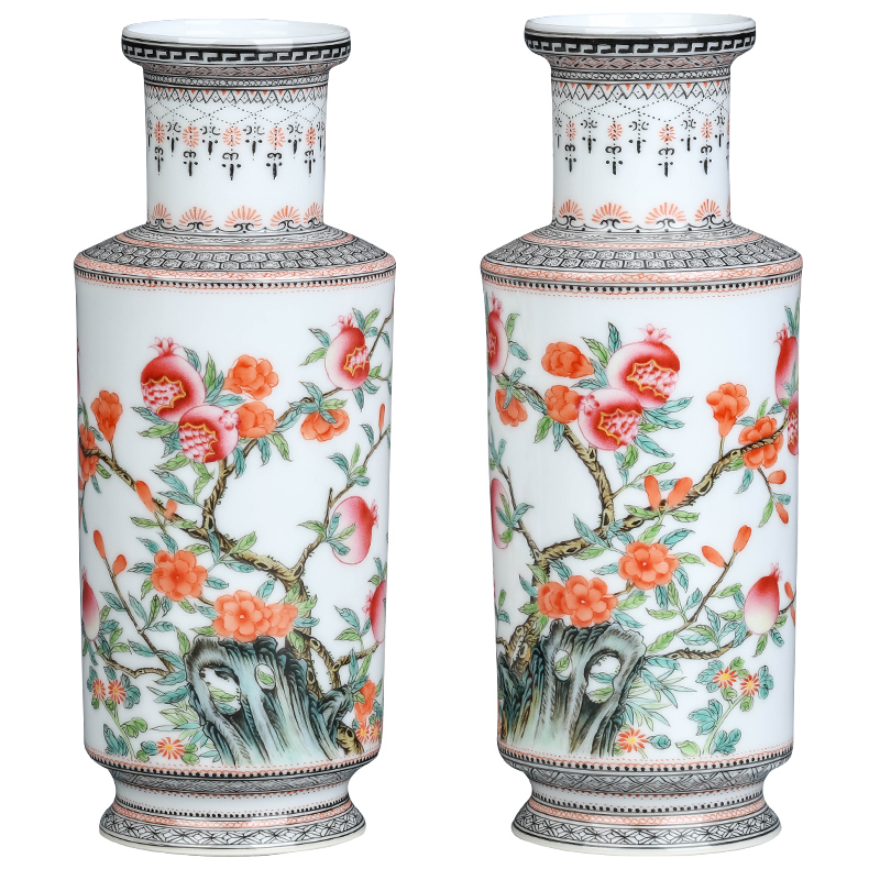 Jingdezhen ceramics Chinese antique hand - made pomegranate vase sitting room porch TV ark, rich ancient frame decorative furnishing articles