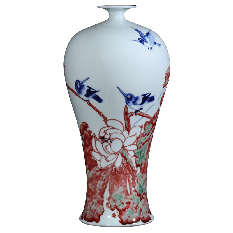 Jingdezhen blue and white youligong dong - Ming li hand - made ceramic vase Chinese style living room TV cabinet porch is decorated furnishing articles