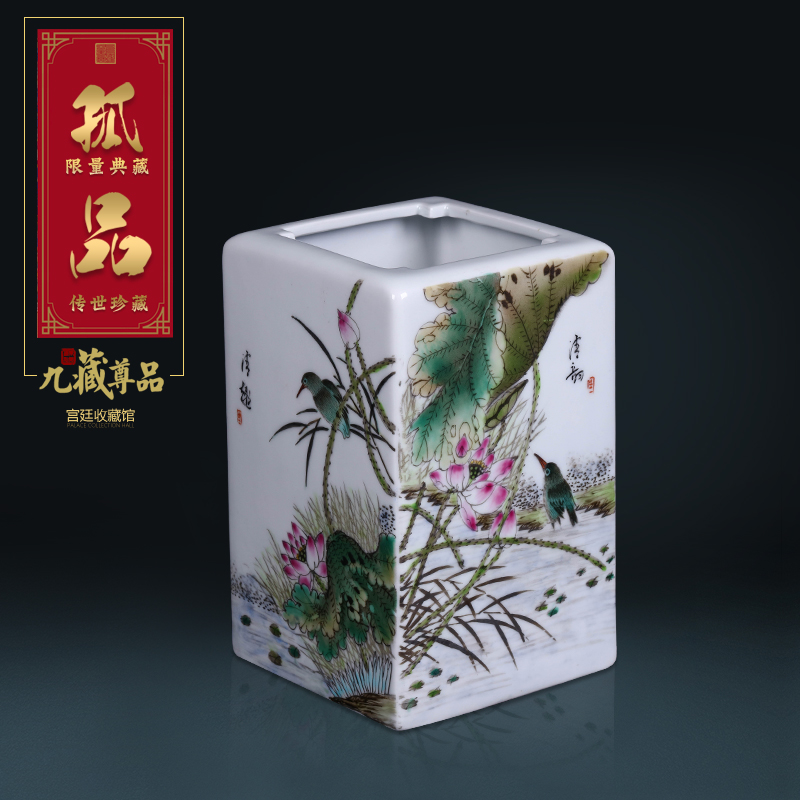 Jingdezhen ceramics imitation the qing qianlong hand - made pastel painting of flowers and flower arrangement with Chinese style porch sitting room adornment furnishing articles