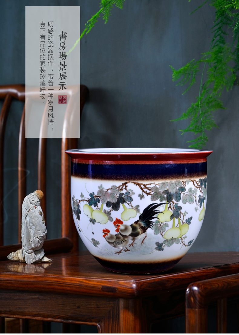 Hand - made jingdezhen ceramics up auspicious fruit cornucopia of Chinese style living room porch TV ark, flower arranging furnishing articles