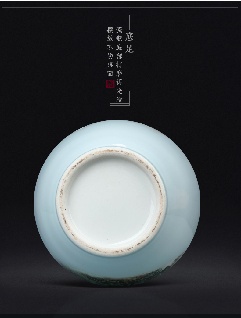 The Master of jingdezhen ceramics hand - made pastel landscape vase Chinese style living room TV cabinet porch is decorated furnishing articles