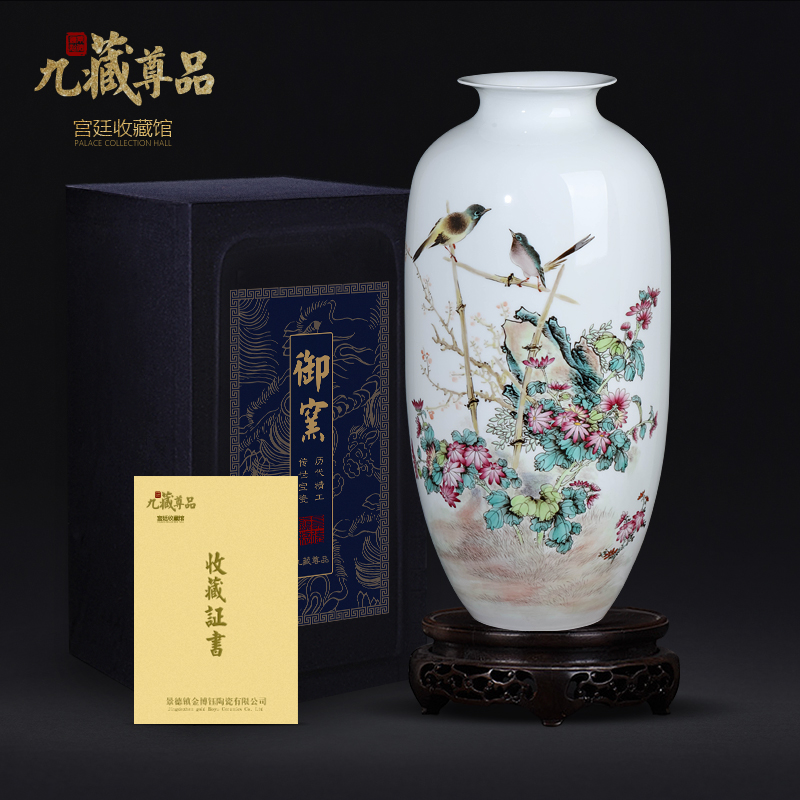 The Master of jingdezhen ceramics hand - made to live and work in peace and contentment bottles of Chinese style living room TV ark, flower arranging porch is decorated furnishing articles