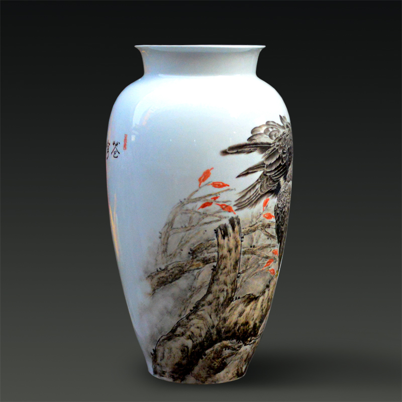 Jingdezhen ceramic Yu Zhao rev hand - made fine powder enamel vase sky modern figure household gifts handicraft furnishing articles