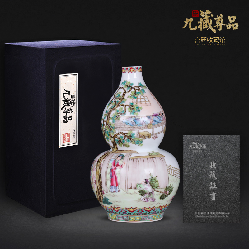 Jingdezhen ceramics twelve filial piety pastel hand - made vases furnishing articles sitting room flower arranging the modern home decoration decoration