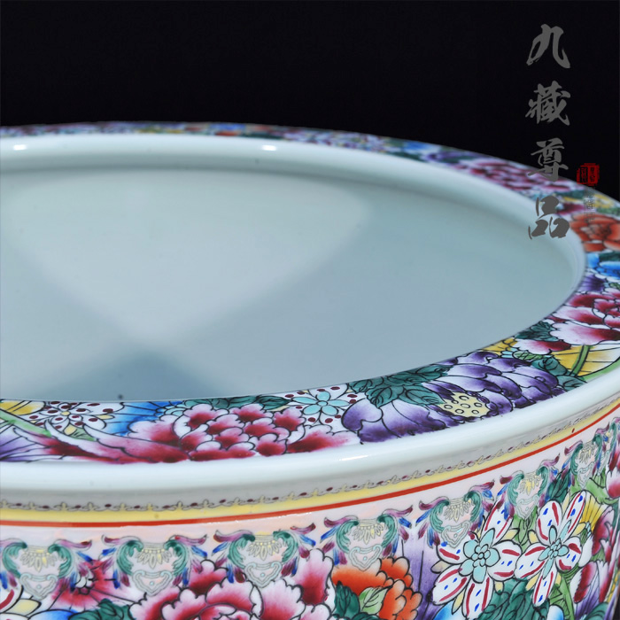 Jingdezhen ceramics antique hand - made famille rose flower is I the cylinder handicraft furnishing articles TV ark, adornment