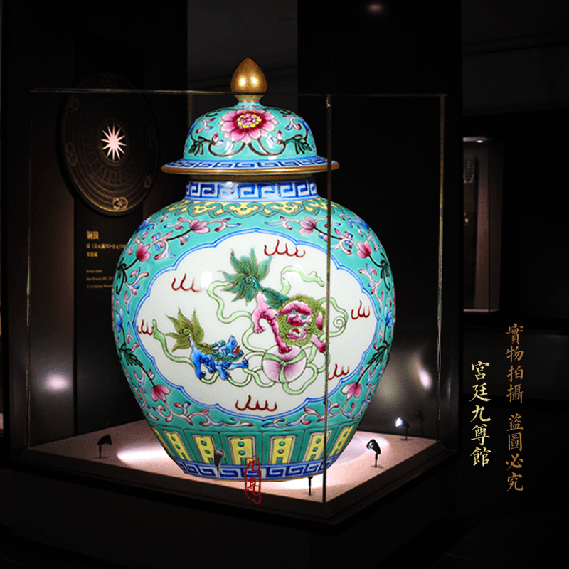 Jingdezhen ceramics hand - made vases manual colored enamel porcelain restoring ancient ways furnishing articles cover pot sitting room ground decoration