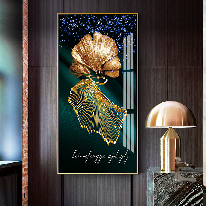 Nordic light extravaganza Outdoor Light Extravaganza Decoration Painting Vertical version Aisle Hanging Painting Veranda Modern Minima Gold Leaf Mural