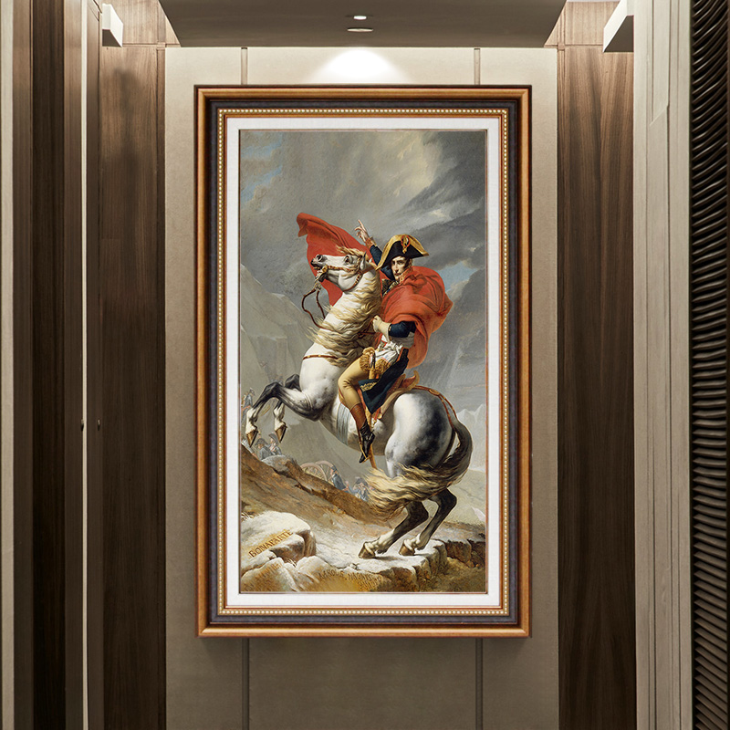American-style inlet porch decoration painting corridor Napoleon characters hanging on wall of the wall of the European mural atmosphere