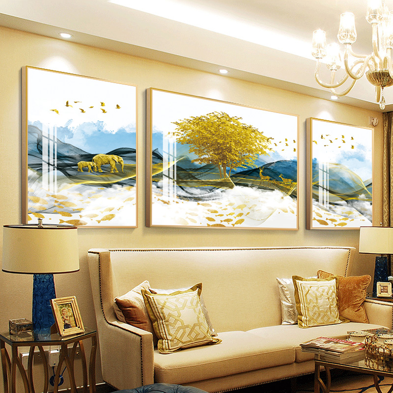 Modern abstract living room decorative painting light luxury sofa background wall landscape painting simple atmosphere wall mural Nordic