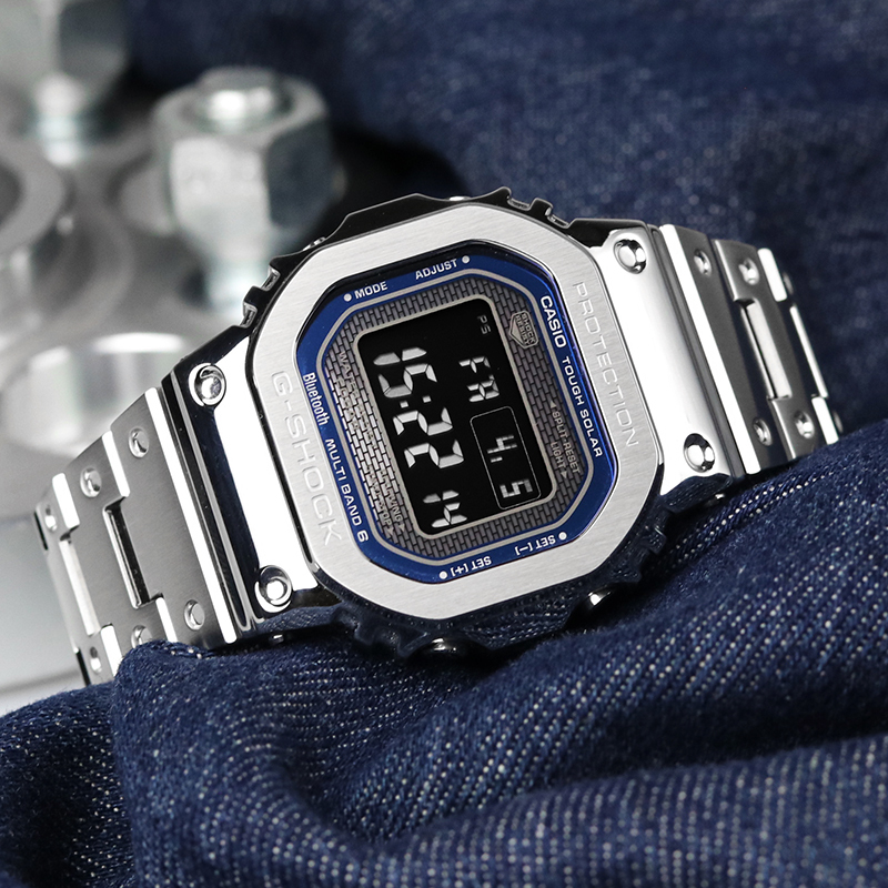 Casio G-Shock Gmw-B5000D-2 Limited Edition Steel Square Watch Men's Solar Radio Wave Bluetooth Watch