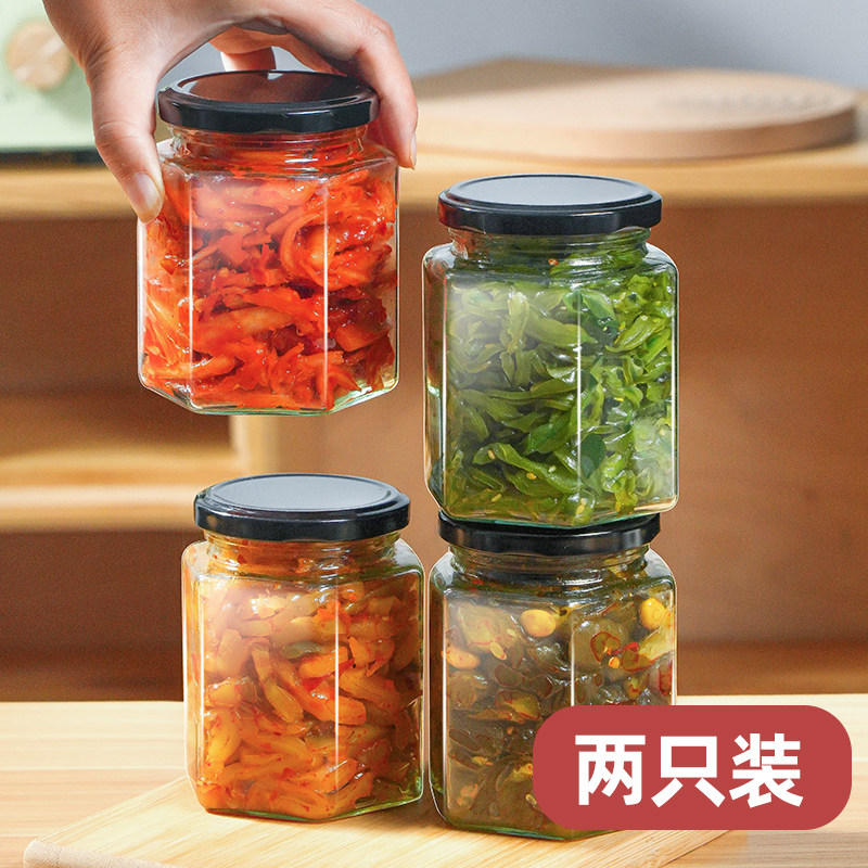 玻璃罐密封罐保鲜盒小辣椒油咸菜罐泡菜腊八蒜咸菜罐子空瓶食品级