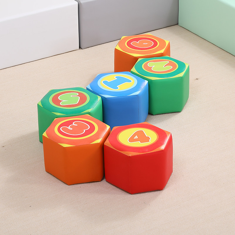 Early education center soft bag playground stool children's bench stairs reading building blocks dice fence sofa baby stool