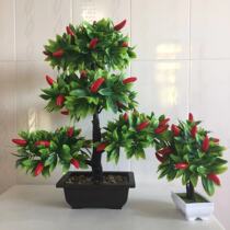 Plastic chili jewelry small red pepper decoration simulation plastic fake flower anti real flower pepper tree fake pepper