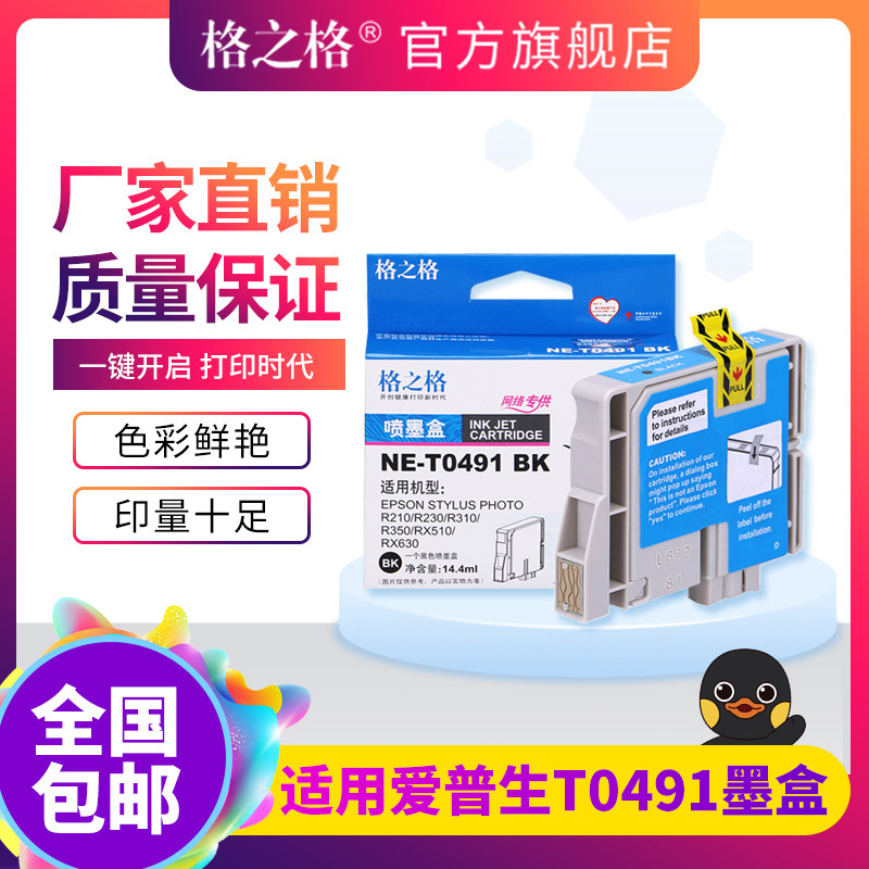 Grid ink cartridge for EPSON T0491 ink cartridge epson styus photo R210 R310 R350 RX510 EX6