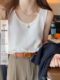 Women's Camisole for Summer, Suitable for Wearing Outside or as an Inner Layer under a Suit, 2026 New Style, White Sleeveless Base Layer, Waffle Knit Top That Covers the Side Breasts