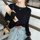 Pink bottoming shirt 2024 new women's spring and autumn inner round neck sweater loose thin knitted sweater autumn and winter top