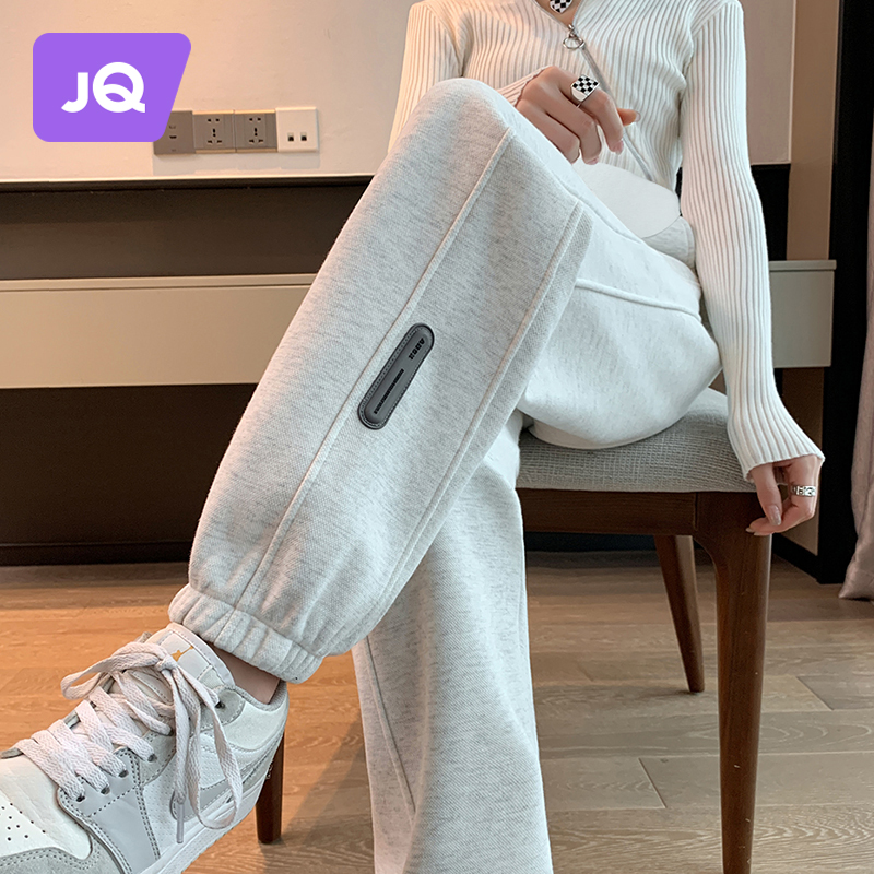 The Jing Qi Pregnant Woman Autumn/Winter Outwear Casual Sports Pants Winter Long Pants Big Code Sweatpants Plus Suede Thickened Gestation Winter Dress-Taobao