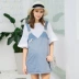 Bộ đồ phù hợp với bà bầu mang thai phụ nữ mang thai chống bức xạ denim quai váy quần áo sợi bạc chống bức xạ cho phụ nữ mang thai Bảo vệ bức xạ