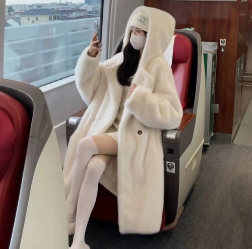 Бархатное длинное пальто с капюшоном, длина макси, оверсайз, увеличенная толщина