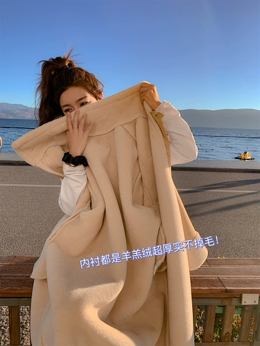 Зимнее длинное бархатное пальто, увеличенная толщина