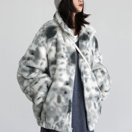 Красивые волосы из ягненка Внешнее набор женская теплая стойка -Окрашивание воротнич