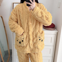 Hold you in your heart ~ milk exalted coral suede shui clothes female autumn winter plus suede thickened warm suit