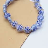 Цветы прозрачные синие 8мм, около 44 штук.