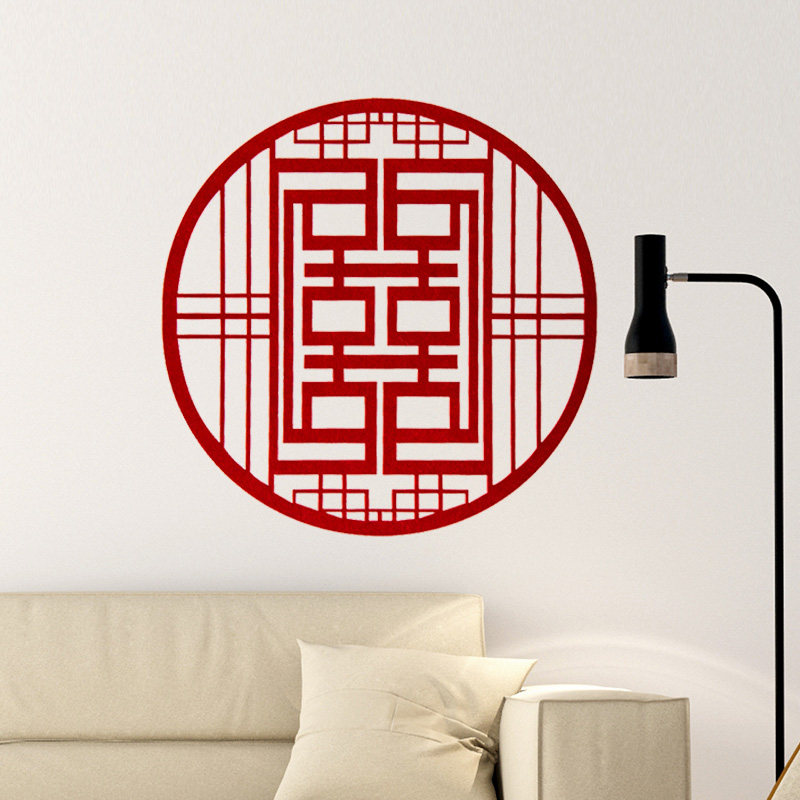 Chinese wedding room decoration creativity simple wedding nonwoven wedding products arranged large fluff sticker felt