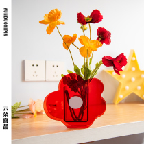 Wedding decoration flowers acrylic ornaments vase safflower wedding room decoration wedding gifts with hand gift bedroom ins