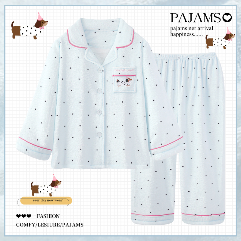 Dachshund Pajamas for Women, Autumn and Winter, Flannel, Fleece-Lined, Thickened, Warm, Coral Fleece, Japanese-Style Cartoon, Student Loungewear Dachshund Pajamas for Women, Autumn and Winter, Flannel, Fleece-Lined, Thickened, Warm, Coral Fleece, Japanese-Style Cartoon, Student Loungewear