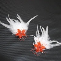 Красные бусины + пара перьев