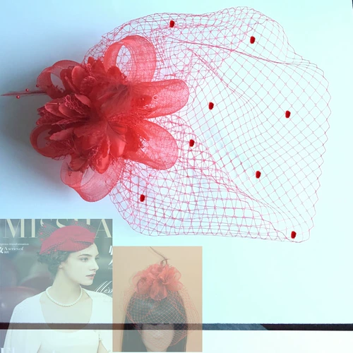 Аксессуар для волос для невесты, вуаль, красная заколка для волос, европейский стиль, в цветочек