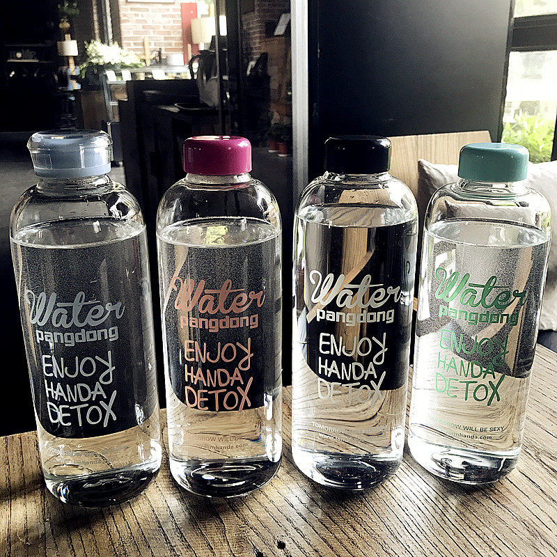 Outside with glass cup portable water glass male and female with lid tea cup 600ml adult small mug covered table water