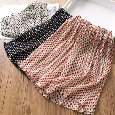 Foreign pie ~ girls pleated mosquito pants baby chiffon thin wide leg pants 2021 summer new children's suit Korean version