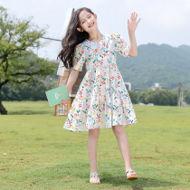 Girl Summer Clothing Dress Dress 2022 New Ocean Qi Children CUHK Child Summer Pure Cotton Girl Crummy Princess Dresses