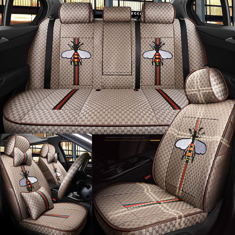 Internet celebrity car seat cover all-inclusive fabric special custom four seasons universal linen cushion 19 winter cute seat cushion cover