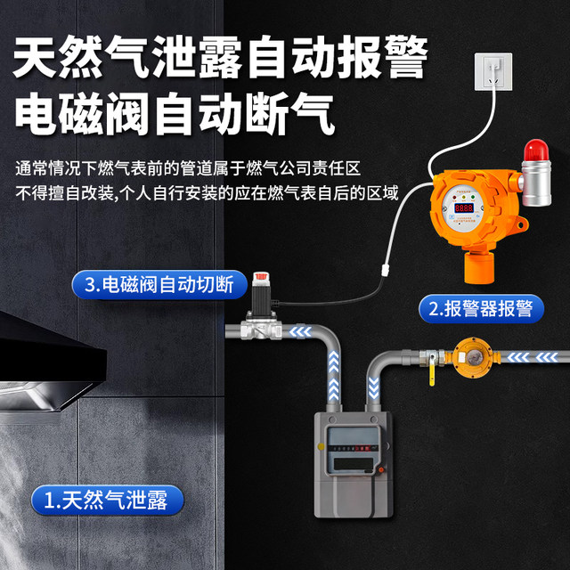 Natural Gas Alarm, Automatic Cut-Off Valve, Natural Gas Leakage Alarm, Gas Cut Valve, Methane Detection Detector