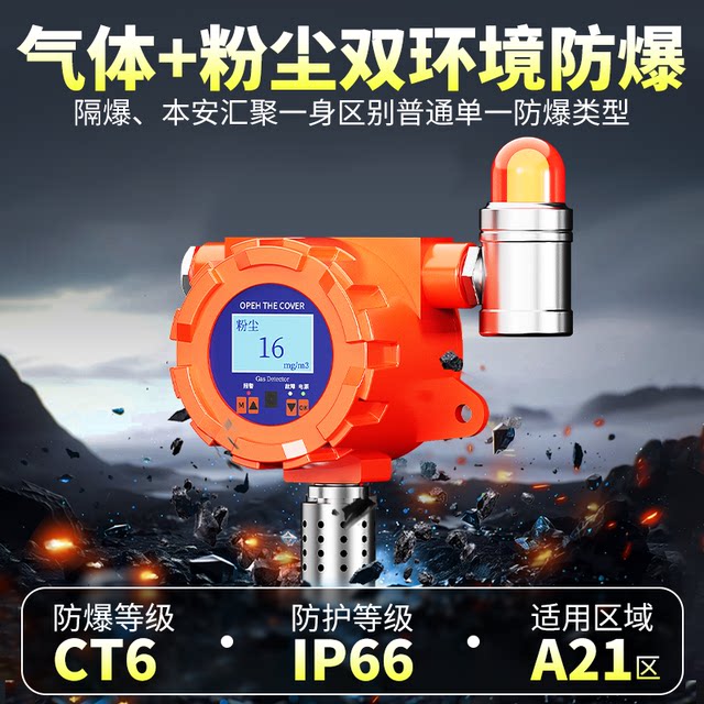 Dust Concentration Detector Industrial Explosion-Proof Pm2.5/10 Dust Concentration Alarm for Flour, Metal Spraying, and Grinding