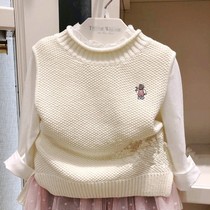 Clear Cabin 21 Autumn Money TW Little Bear Girl Clothing Knitted Vest TKVK93852B Broadlegged Pants 70% TKTH97851O