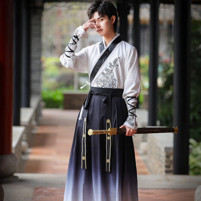 Original Hanfu Men's Clothing Chinese Style Scholar Gentleman Swordsman Fairy-Like Ancient Style Suit Autumn Men's Ancient Costume Performance Outfit