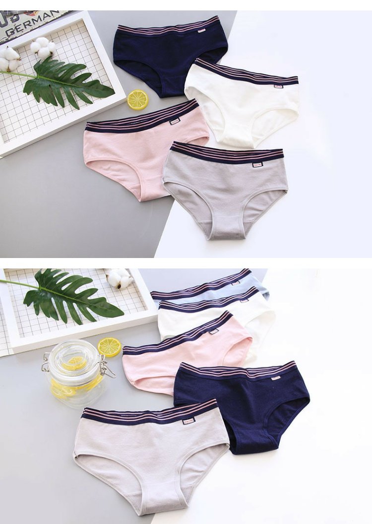 Gói làm mới hip xám đen thể thao đơn giản màu rắn cotton của phụ nữ bán buôn đồ lót nữ trung eo cotton quần lót cạp cao