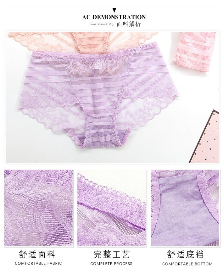 Cotton cám dỗ phụ nữ rỗng quần lót phụ nữ ren vải lưới trong suốt tóm tắt eo thấp bán buôn quan lot nu