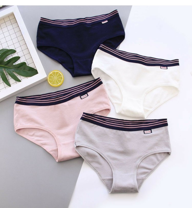 Gói làm mới hip xám đen thể thao đơn giản màu rắn cotton của phụ nữ bán buôn đồ lót nữ trung eo cotton quần lót cạp cao