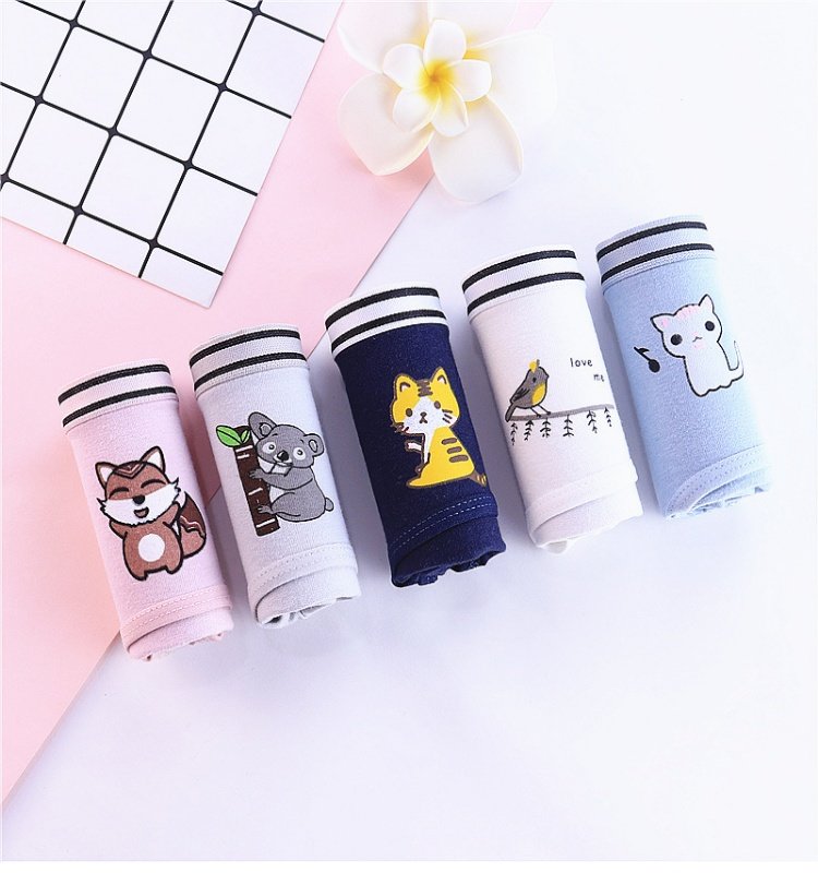 Dễ thương phim hoạt hình bông crotch bông đồ lót nữ eo bông phụ nữ đồ lót tam giác đầu cô gái quần bán buôn bông quần lót ren