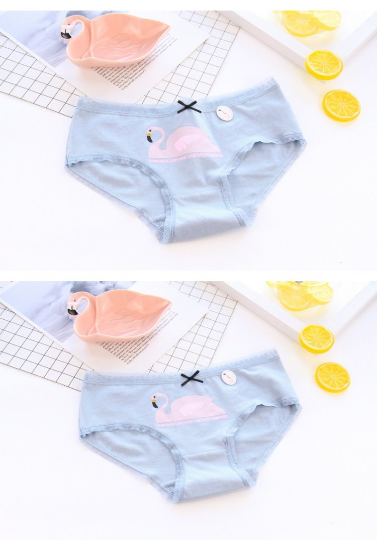 Dễ thương cotton cô gái túi hip flamingo quần lót nữ cotton eo phụ nữ cotton tam giác đáy quần bán buôn quần lót lọt khe xuyên thấu