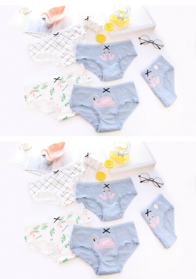 Dễ thương cotton cô gái túi hip flamingo quần lót nữ cotton eo phụ nữ cotton tam giác đáy quần bán buôn quần lót lọt khe xuyên thấu