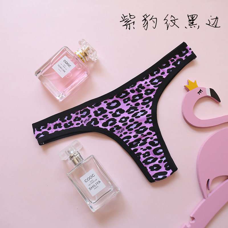 Sinh viên cotton leopard cotton thong nữ cảm giác đen bông tập tin thấp eo cô gái sexy T quần đồ lót bán buôn