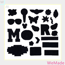 Pure black self-adhesive embroidery pattern cloth patch down hole decoration denim pants repair patch decal