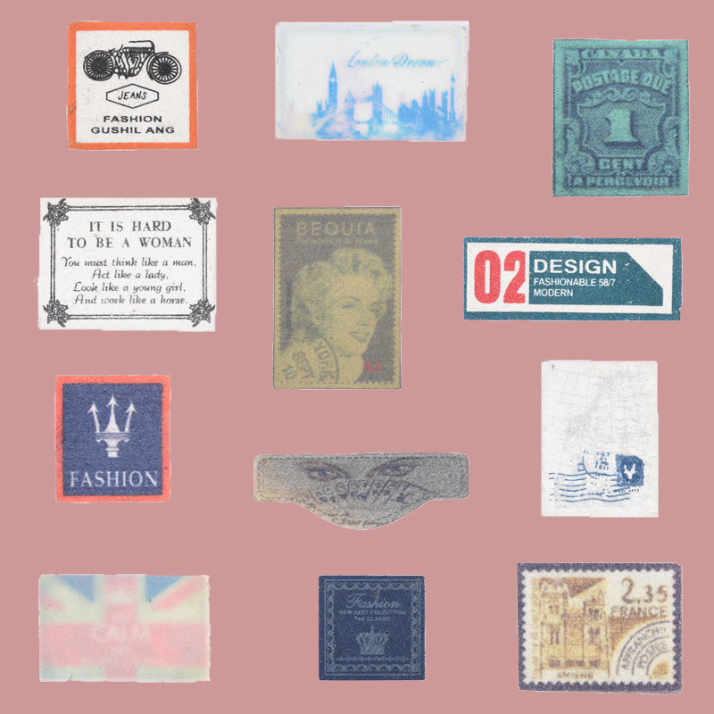 European and American retro printed self-adhesive cloth with eiderdown clothes breaking holes to mend the holes and stick to the bag shoes cap diy decoration sticker