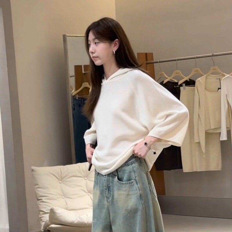 Lazy Style Solid Color Loose Hooded Sweatshirt for Women, Early Autumn New Casual Versatile Slim-Fit Pullover Long-Sleeve Top Lazy Style Solid Color Loose Hooded Sweatshirt for Women, Early Autumn New Casual Versatile Slim-Fit Pullover Long-Sleeve Top